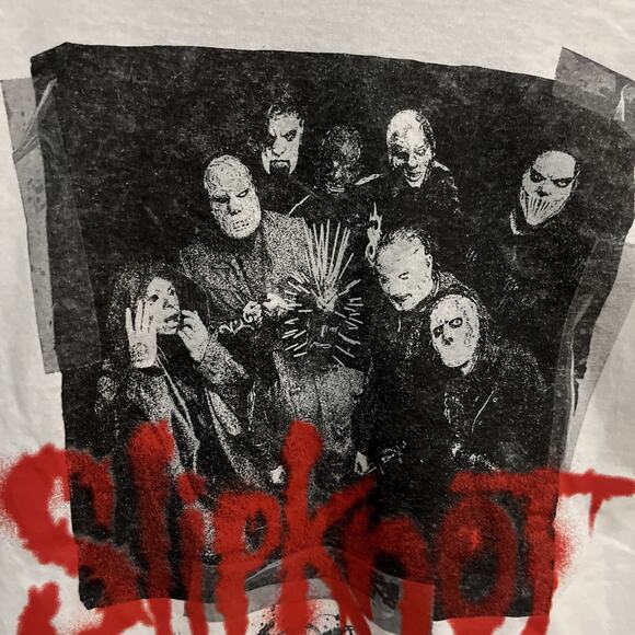 Slipknot Tour 2021 T-shirt White Tee Heavy Metal Thrash Small S - Picture 4 of 7